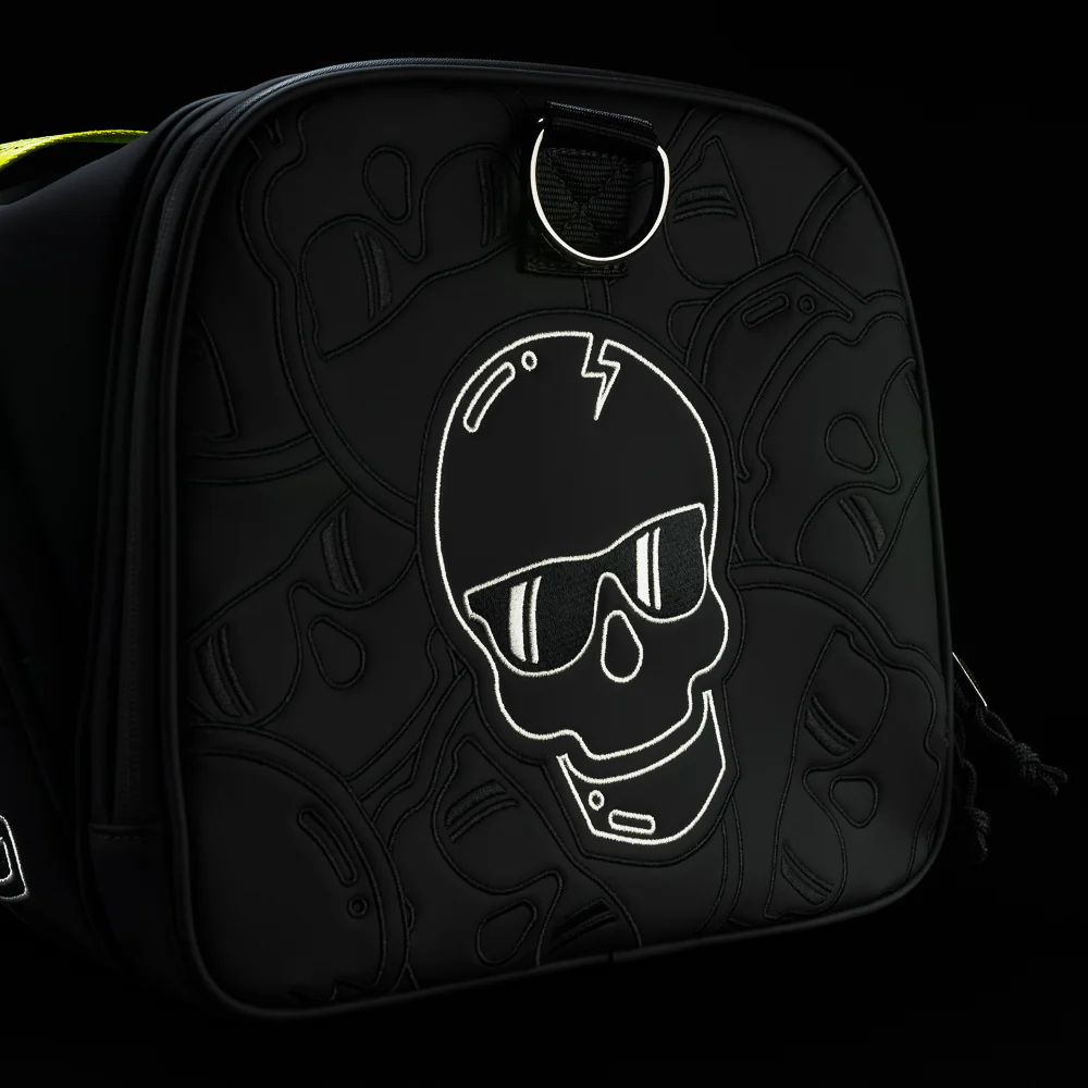 Black & Bolt Stacked Skulls Duffel Bag - Image 4